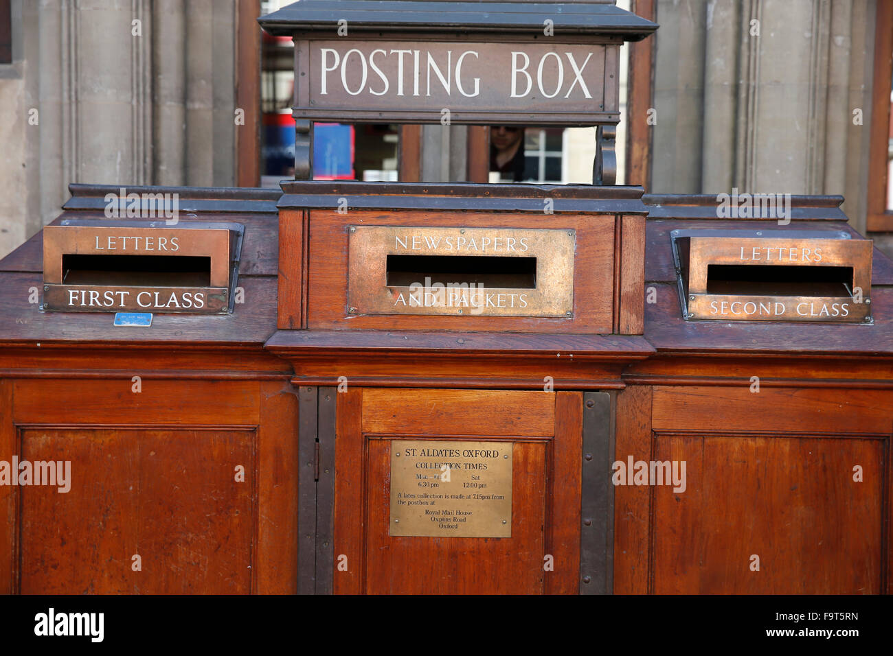 Oxford office de poste. L'affichage des boîtes. Banque D'Images