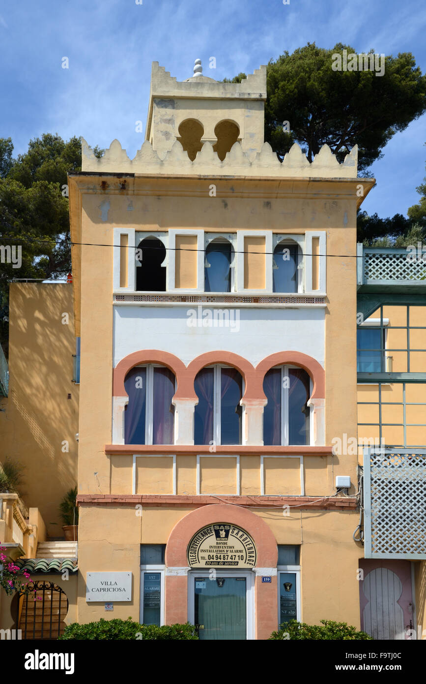 Villa Capriciosa Oriental sur le front de mer ou au bord de Tamaris Seyne-sur-Mer, dans la baie de Toulon, Var Provence France Banque D'Images