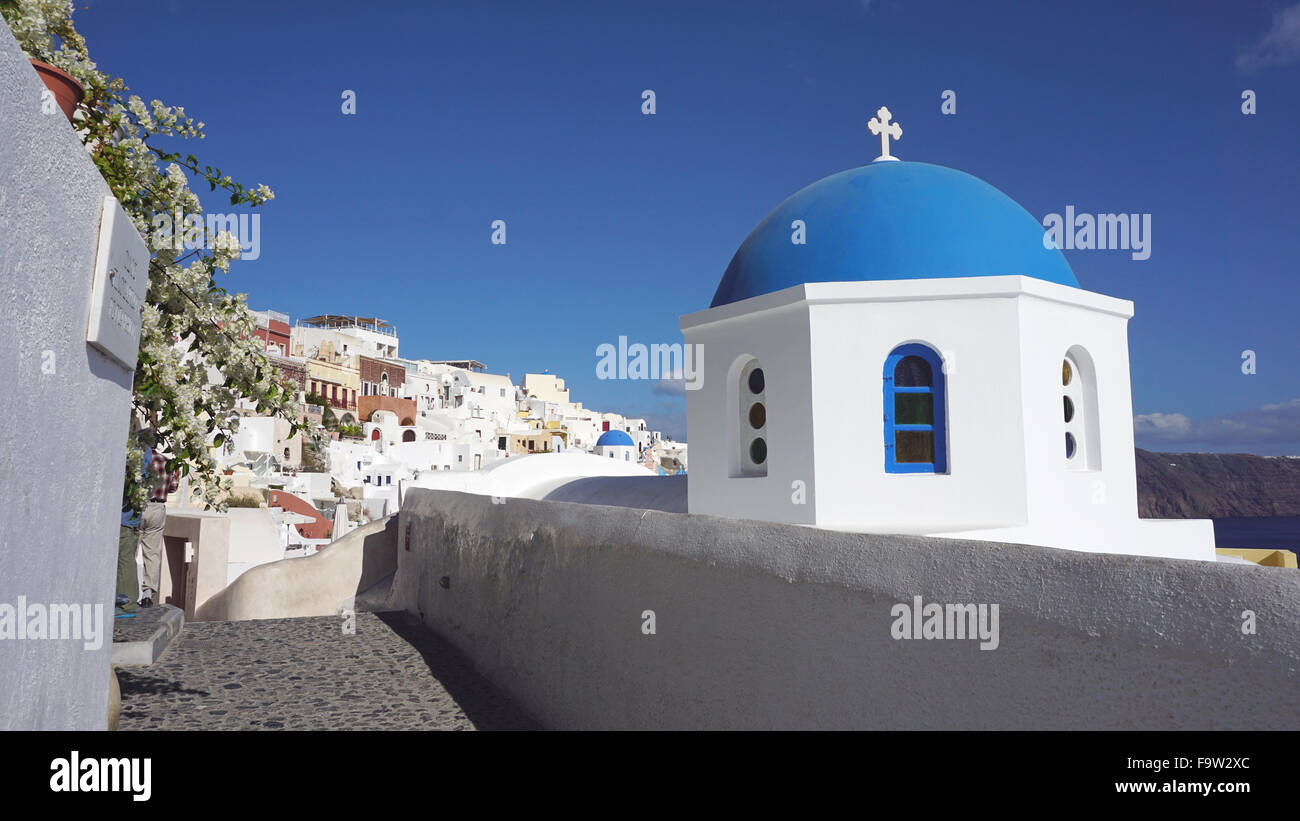 Église traditionnelle de Santorin en Grèce Banque D'Images