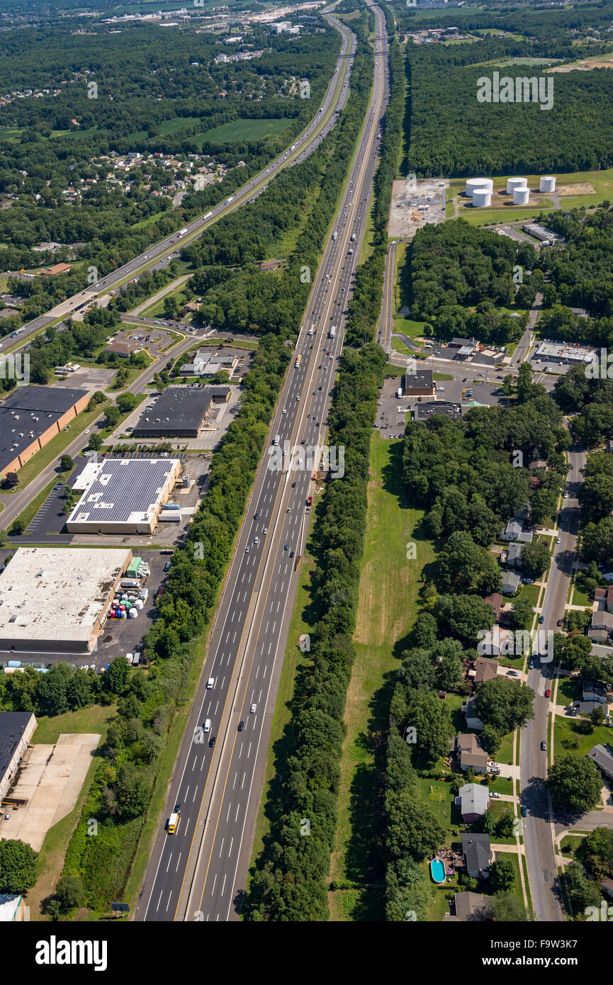 Vue aérienne de l'Autoroute, New Jersey, USA Banque D'Images