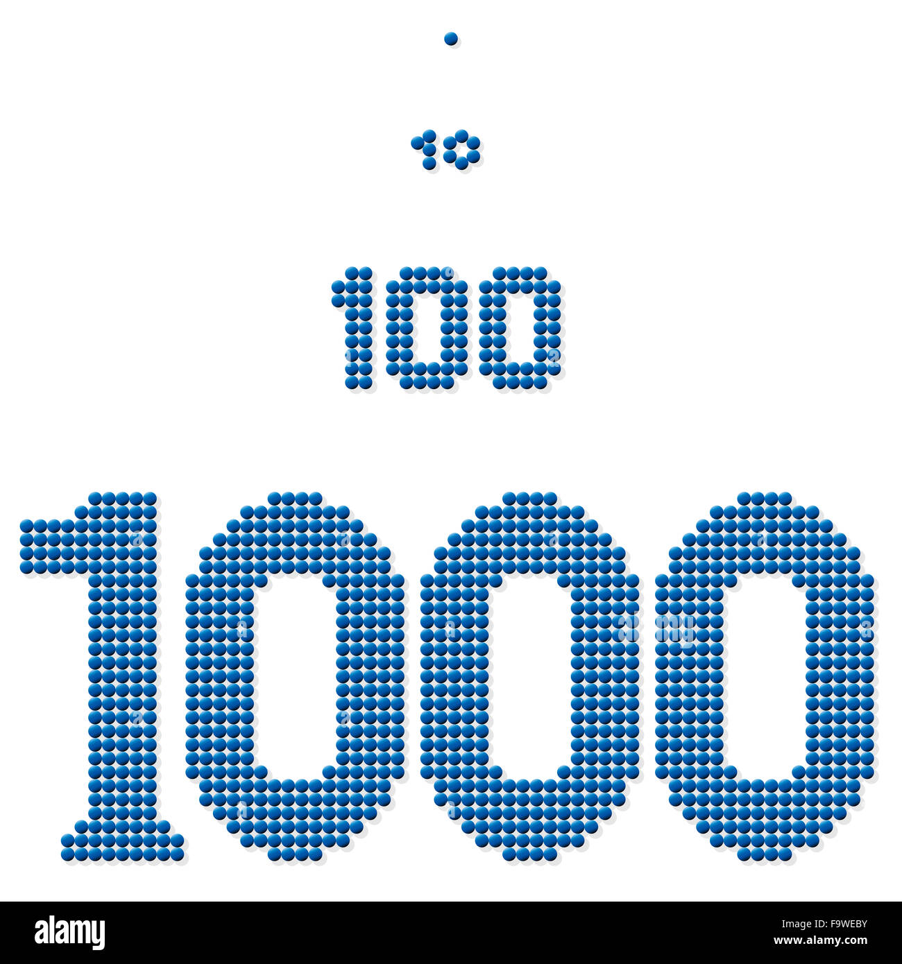 000,CENT,dix et un, constitué d'exactement 000, 100, 10 et un point. Banque D'Images