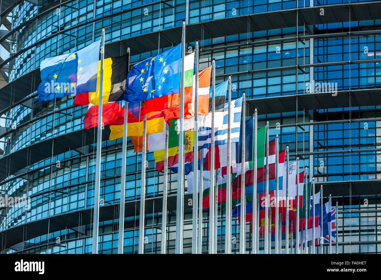 Bâtiment du Parlement européen à Strasbourg, Alsace, France, Banque D'Images