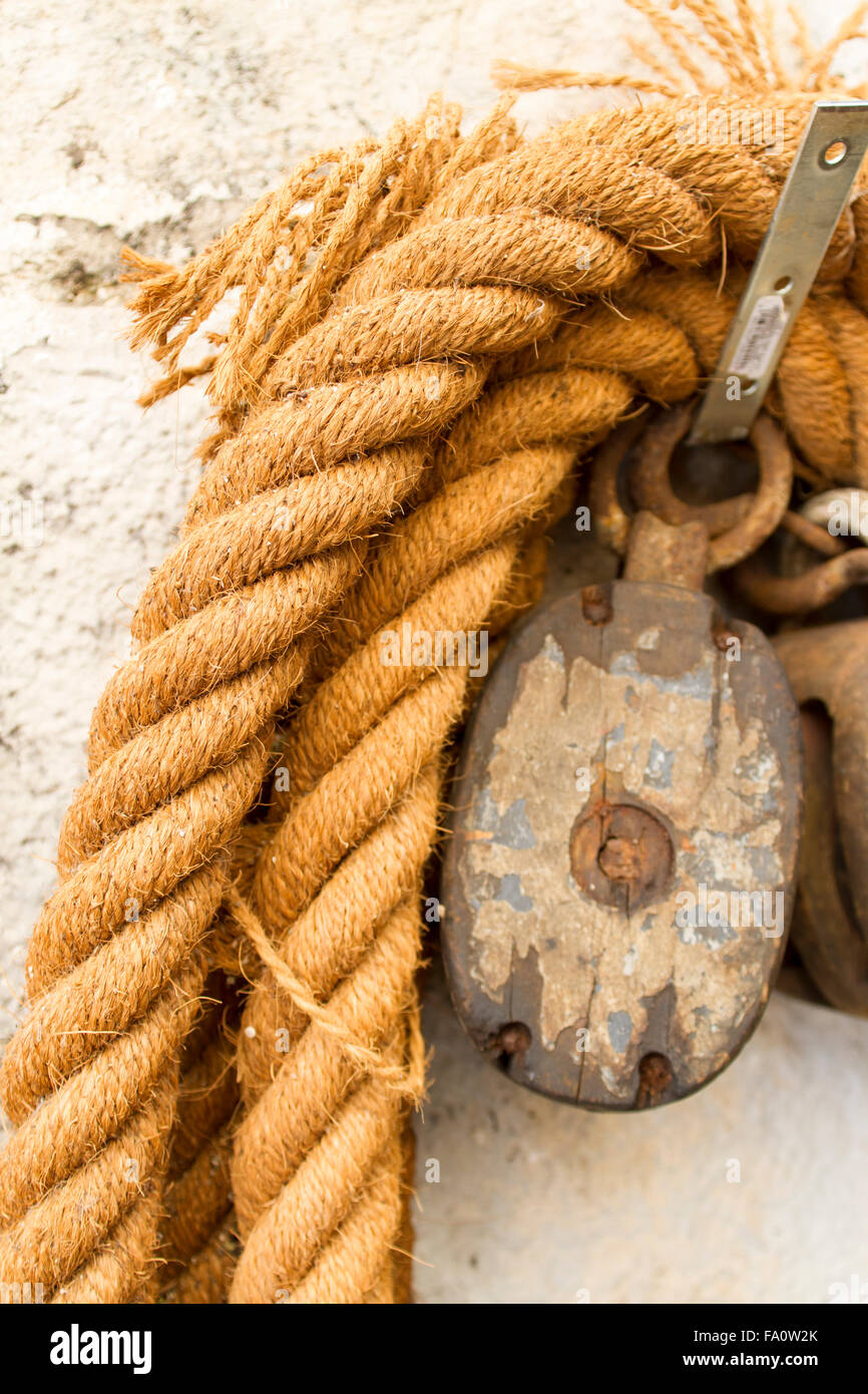 Corde de bateau Banque D'Images