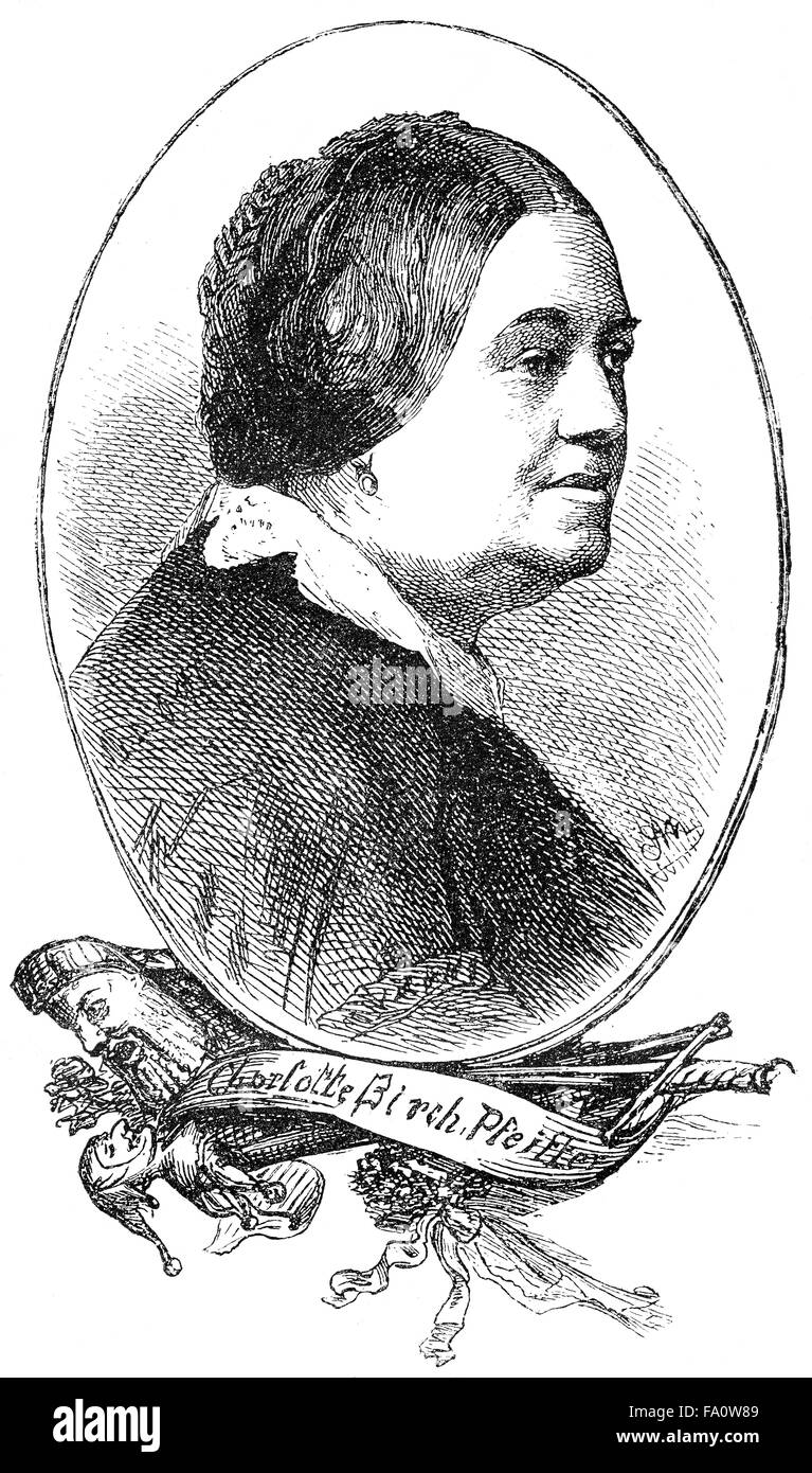Karoline Charlotte Birch-Pfeiffer, 1800-1868, une actrice et écrivain allemand, Banque D'Images
