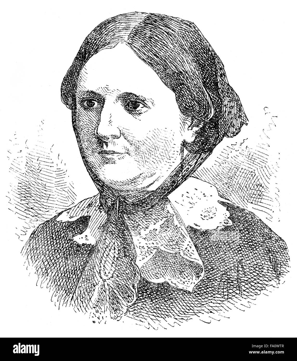 Marie Louise von François, de 1817 à 1893, un écrivain allemand, Banque D'Images