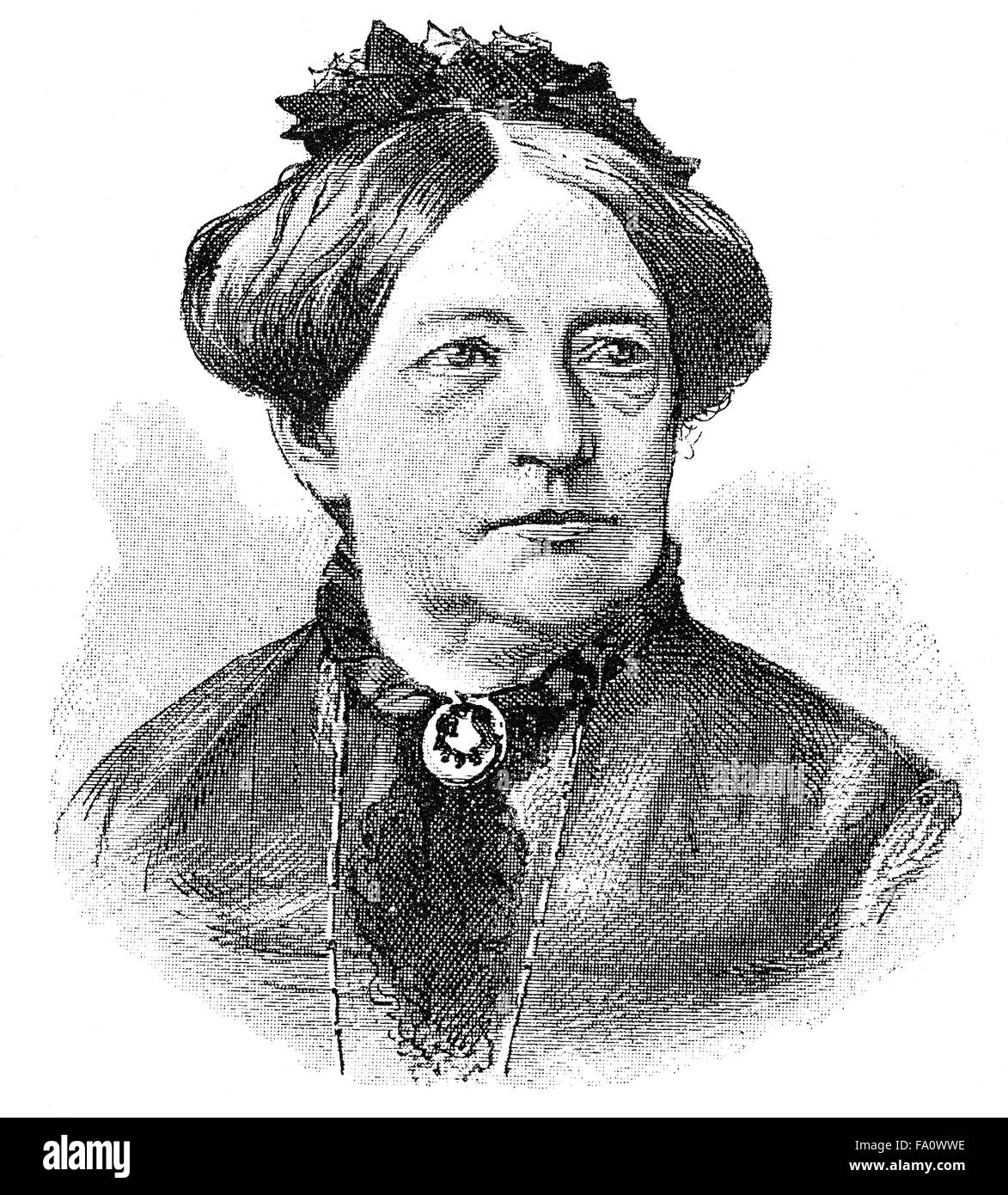 Louise Otto-Peters ou Luise, pseudonyme de Otto Stern, 1819-1895, un écrivain allemand, féministe, poète, journaliste, et les droits des femmes Banque D'Images