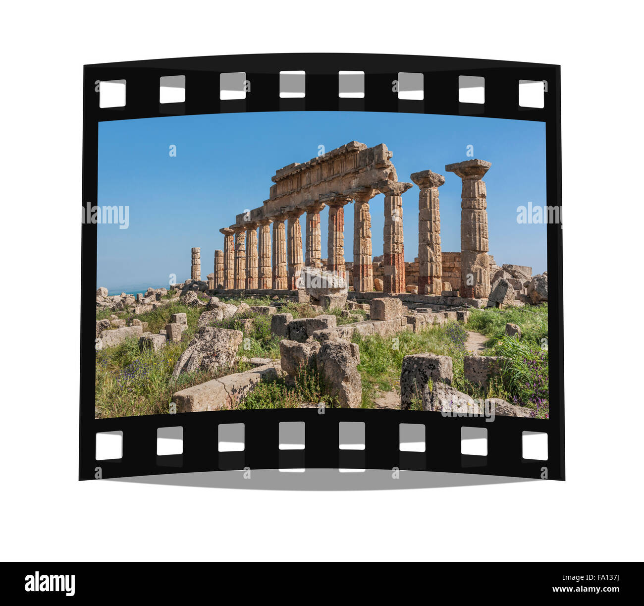 Le Temple C'est le plus ancien et le plus grand temple de l'acropole de Sélinonte, en Sicile, Italie, Europe Banque D'Images