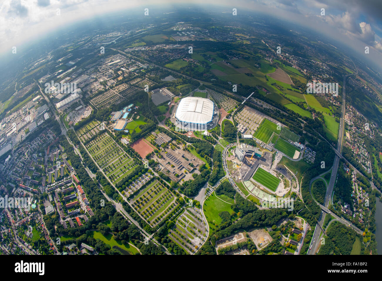 Dans le parc de la construction, Schalke Arena, stade Veltins Arena, stade de Schalke, Park, stade des images verticales de l'Arène Banque D'Images