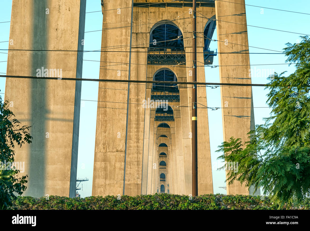 Coronado Bridge, béton, prend en charge. San Diego, Californie, États-Unis. Banque D'Images