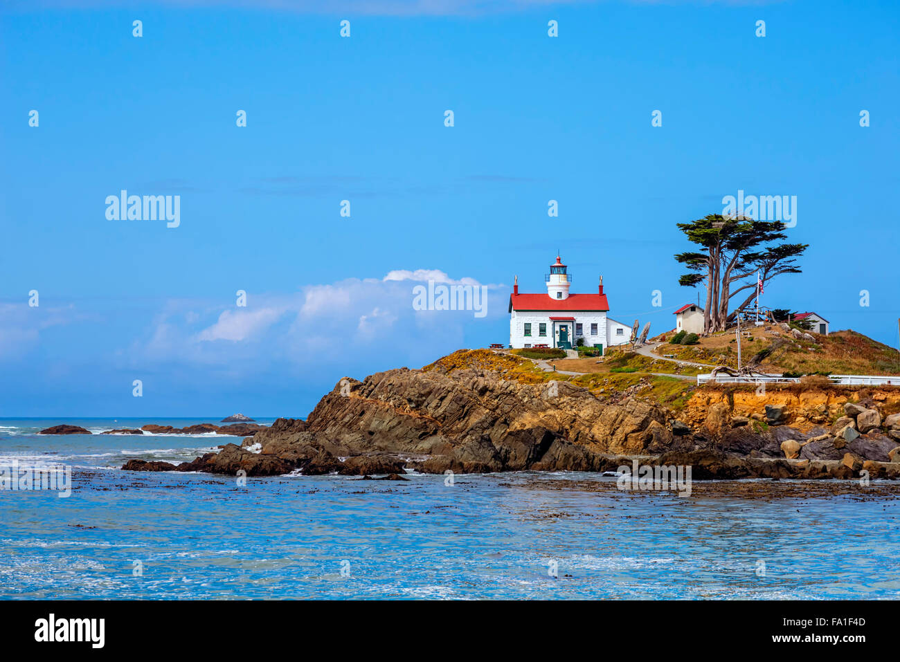 Phare de Battery Point. Crescent City, Californie, USA. Banque D'Images