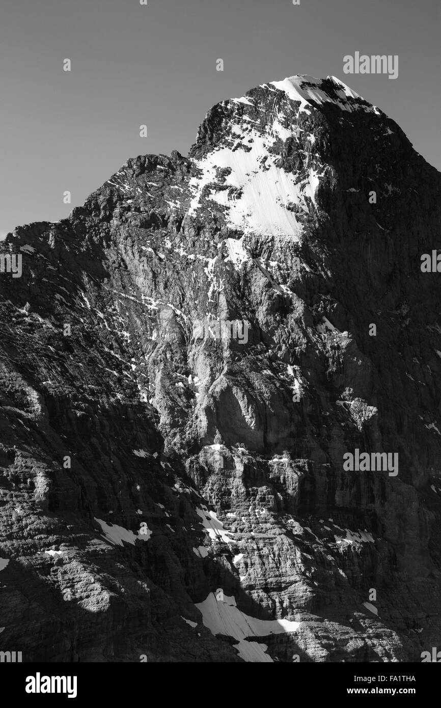 Le sommet de montagne de l'Eiger. Côté nord-est. Grindelwald. Alpes suisses. Europe. Banque D'Images