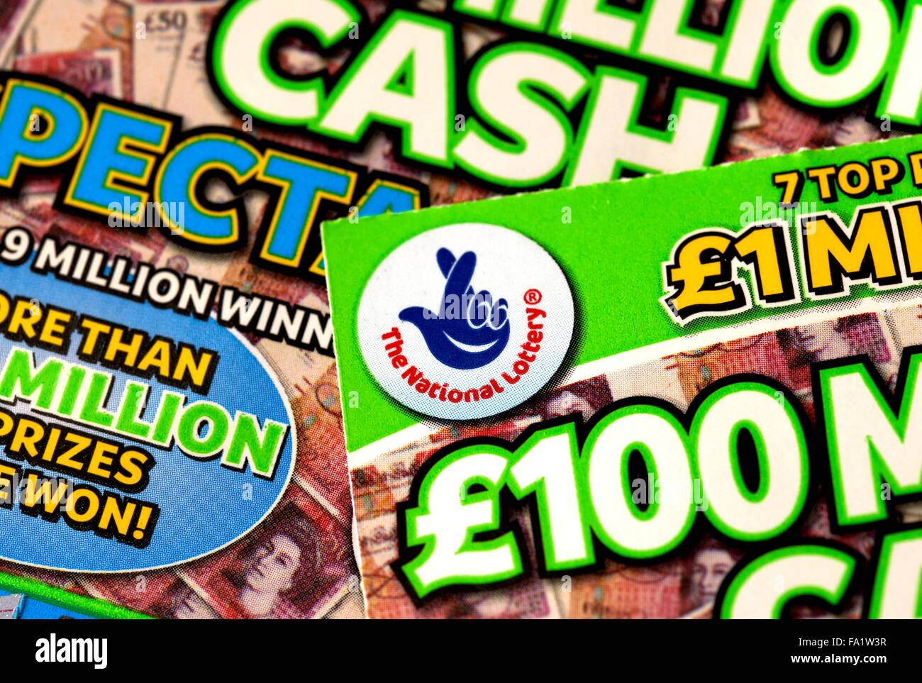 La Loterie Nationale scratch cards close up Banque D'Images