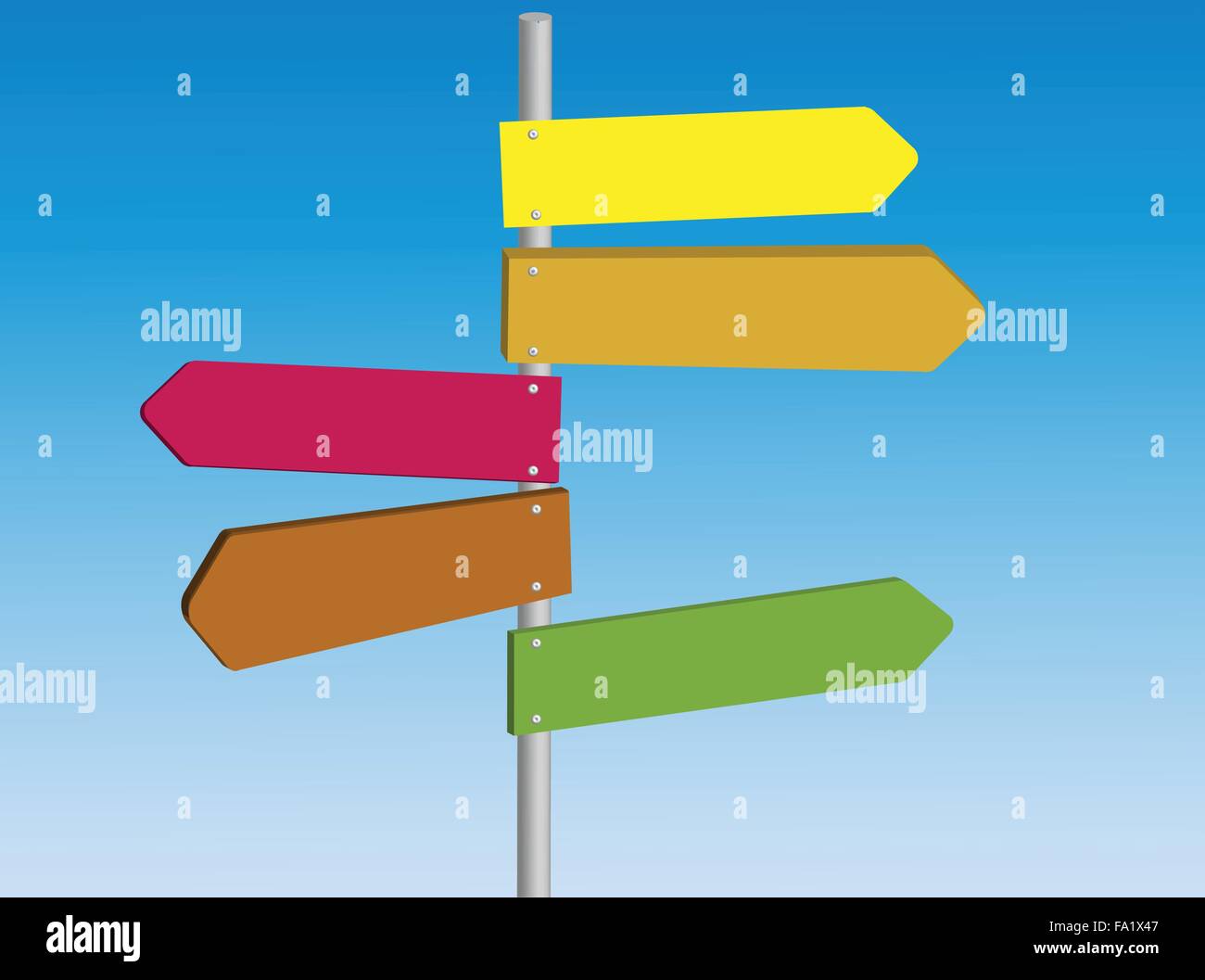 Panneau multi-directionnel multi-vecteur vide la signalisation routière Illustration de Vecteur