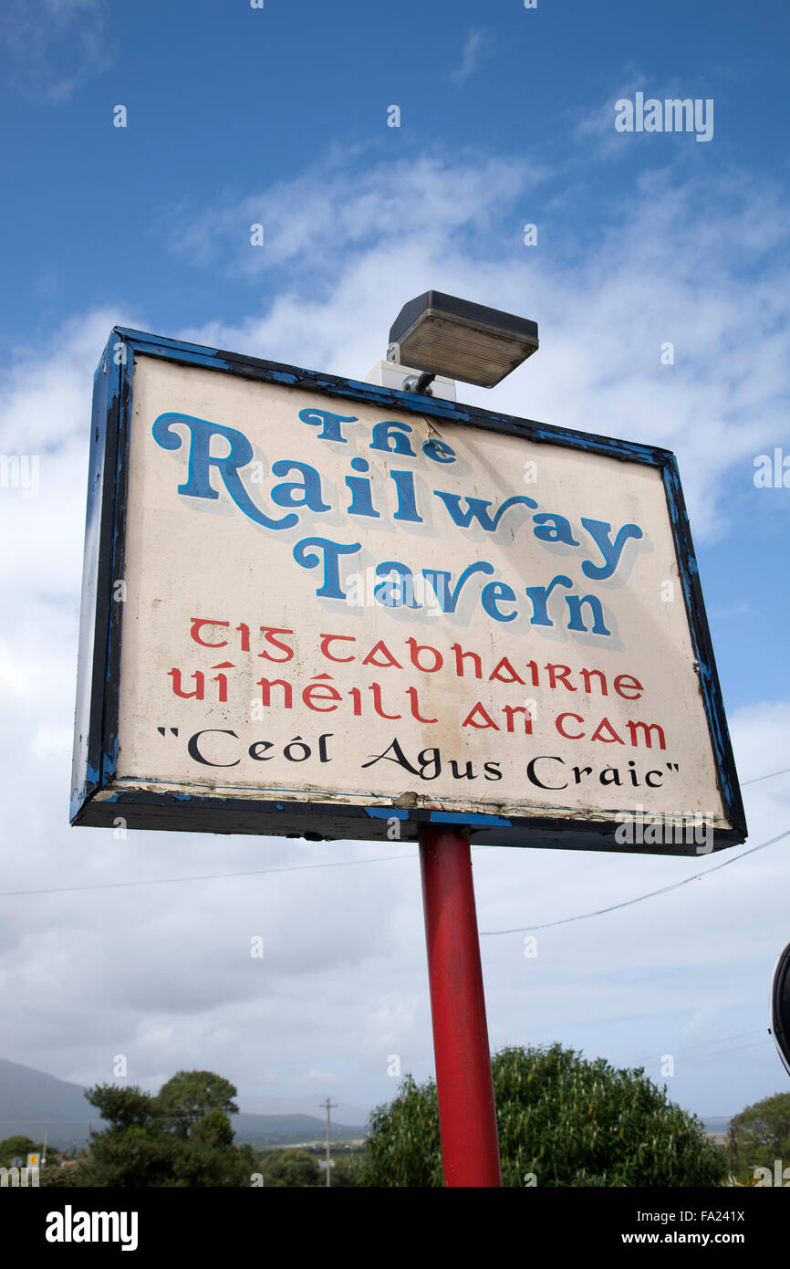 Railway Tavern Pub, Camp, péninsule de Dingle, Irlande Banque D'Images
