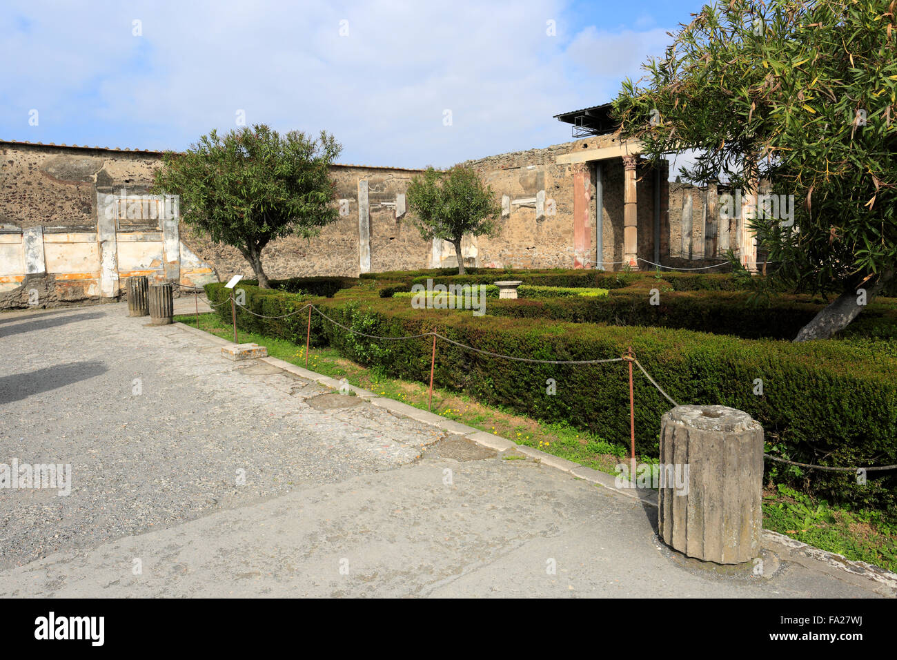 Maison du Faune, Pompéi, la ville romaine enfouie dans la lave près de Naples ville, Liste du patrimoine mondial de l'UNESCO 1997, région de Campanie Banque D'Images