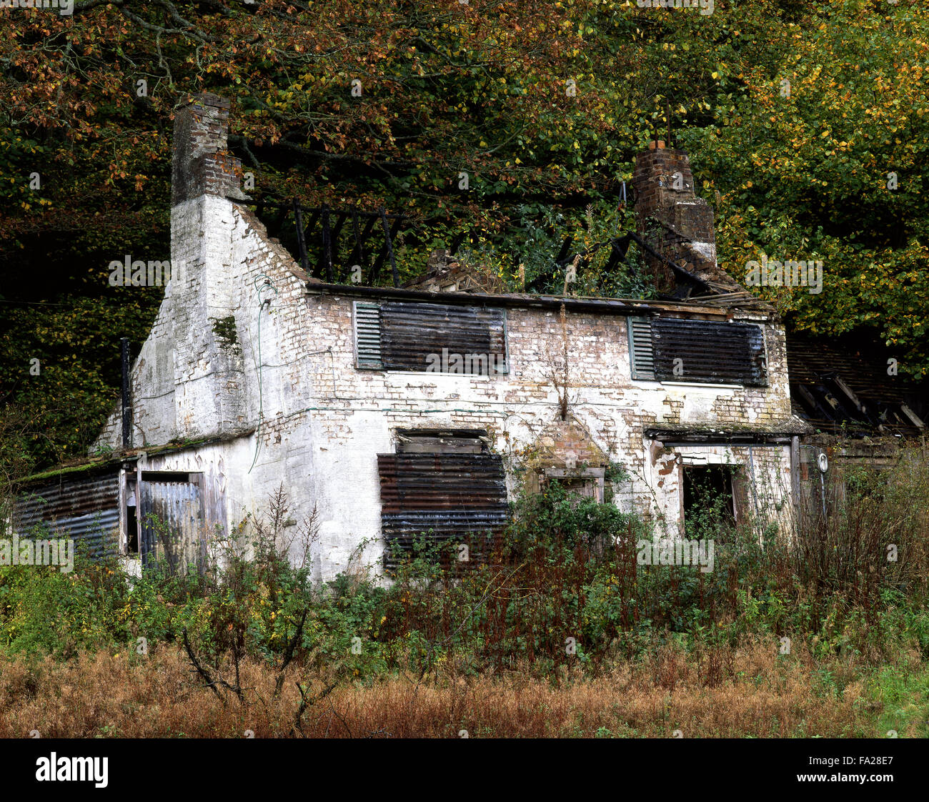 Une maison abandonnée à Broseley, Ironbridge, Shropshire, England, UK Banque D'Images