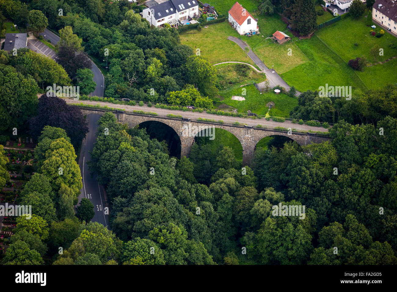 Vue aérienne en viaduc, pont, Wengern, location, Wetter (Ruhr), Ruhr, Nordrhein-Westfalen, Germany, Europe Banque D'Images