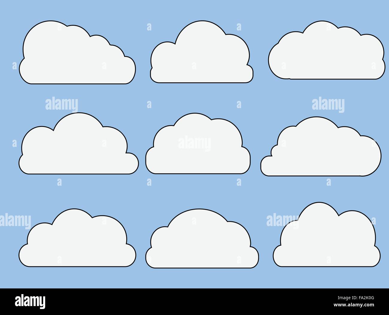 Cloud Web vecteur icônes de différentes formes Illustration de Vecteur