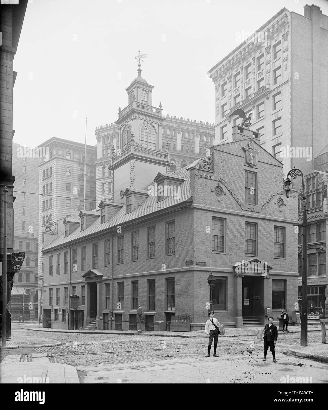 Old State House de Washington St., Boston, Massachusetts, Etats-Unis, vers 1905 Banque D'Images
