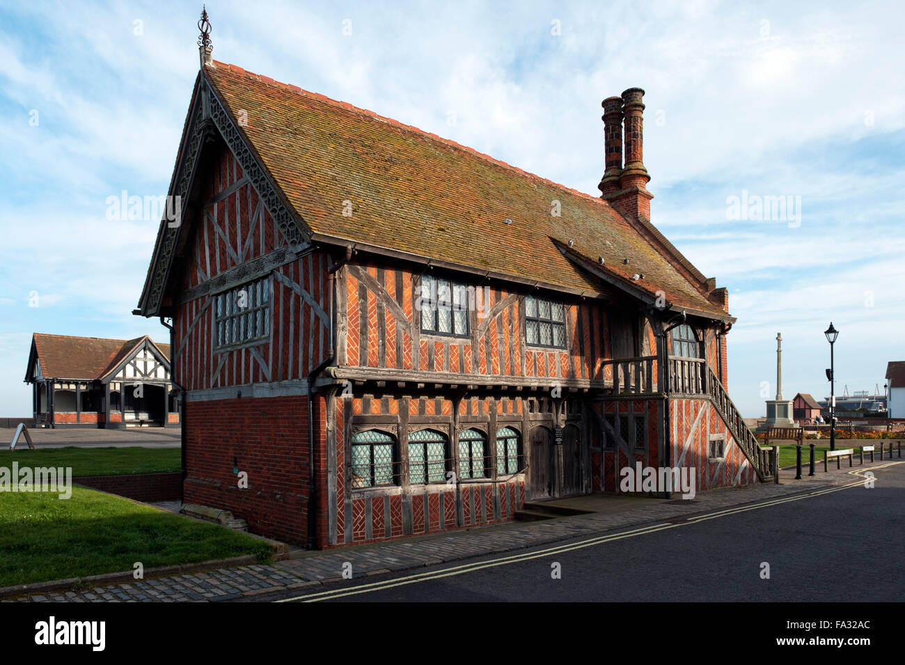 Sans objet hall bâtiment classé de ville à pans de bois du 16e siècle Musée maintenant Aldeburgh East Anglia Suffolk Angleterre UK Banque D'Images