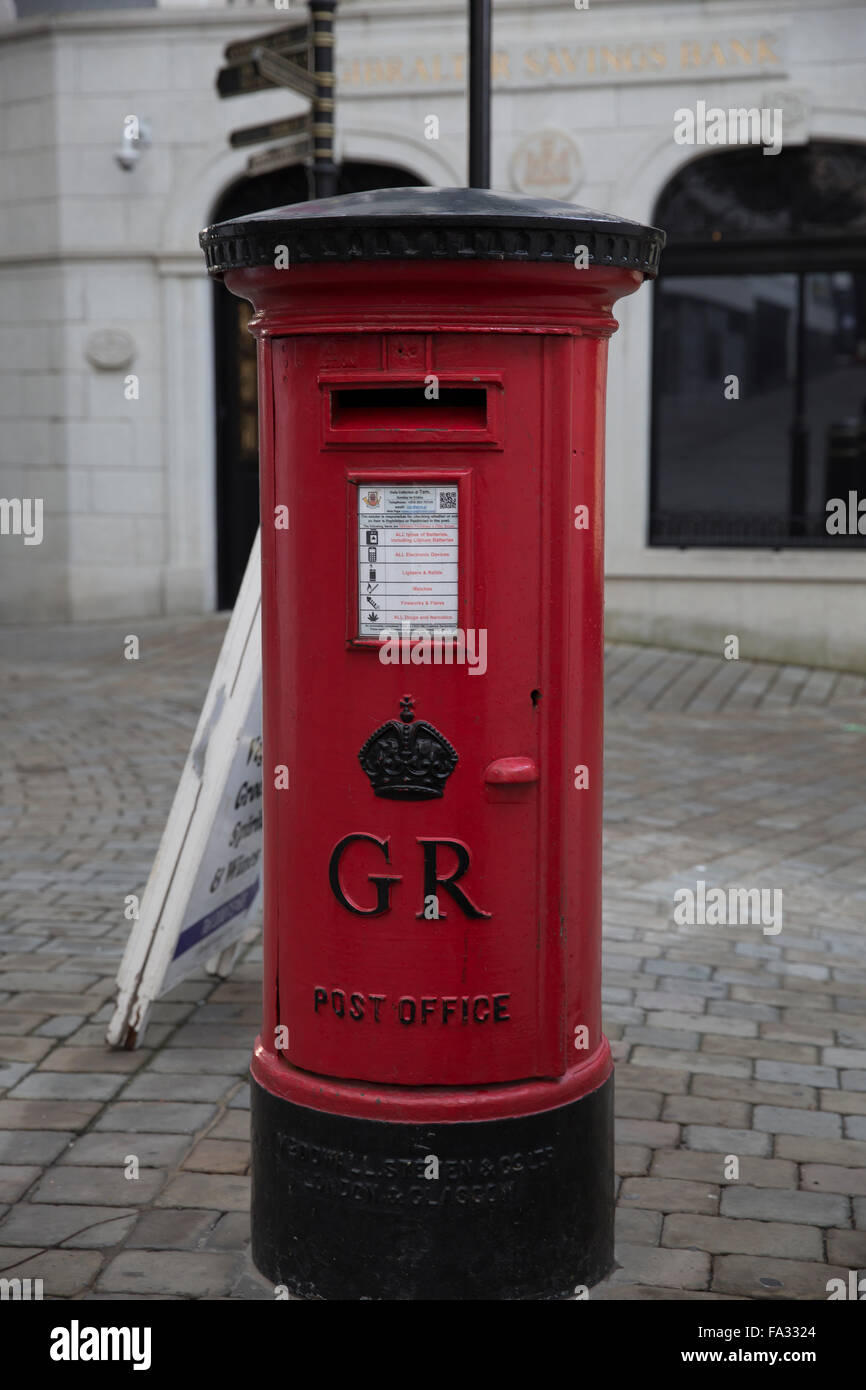 Red letter box à Gibraltar Banque D'Images