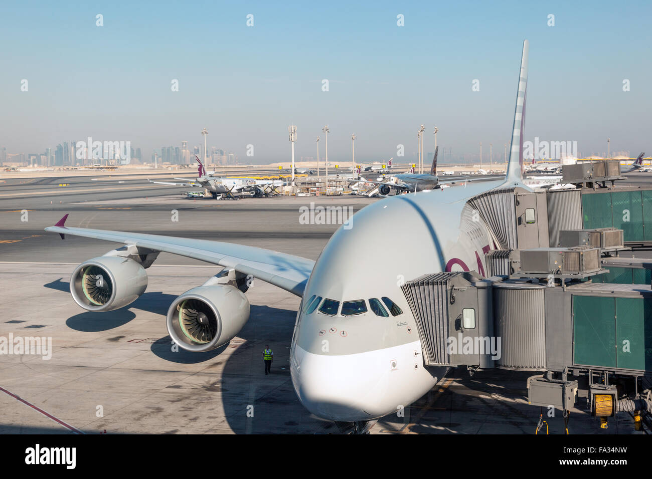 Airbus A380 au Qatar Banque D'Images