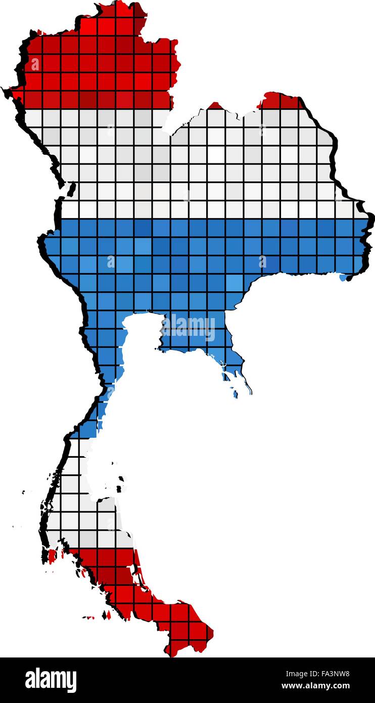 Carte de la Thaïlande avec l'intérieur du pavillon Illustration de Vecteur