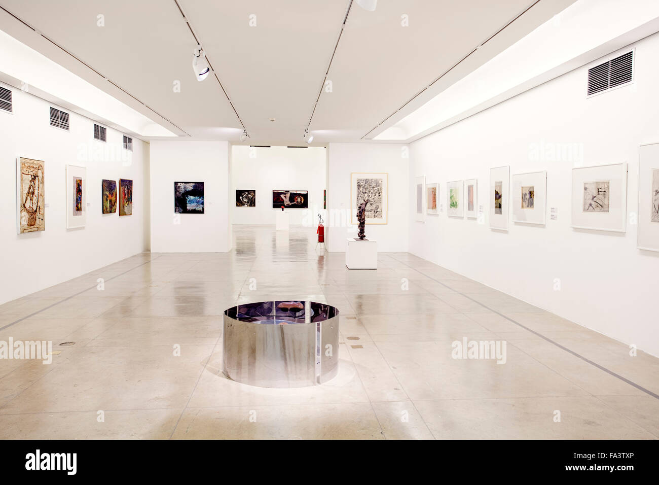 Galerie d'intérieur au Musée d'art contemporain de Sao Paulo (MAC), Sao Paulo, Brésil, Amérique du Sud Banque D'Images