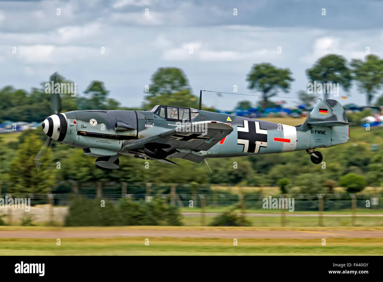 La société Messerschmitt BF.109G-4 D-EMPD, EADS, Mancing Vol du patrimoine, de l'Allemagne. Banque D'Images