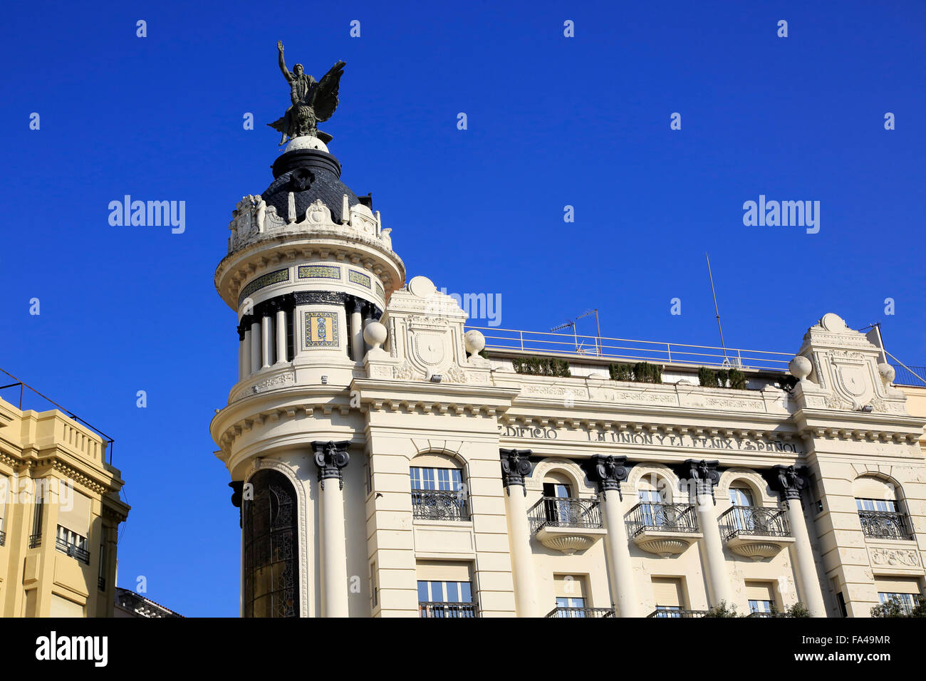 Union européenne et de l'édifice 1926 Phoenix, architecte Benjamin Gutierrez Prieto, Plaza Tendillas, Cordoue, Espagne Banque D'Images