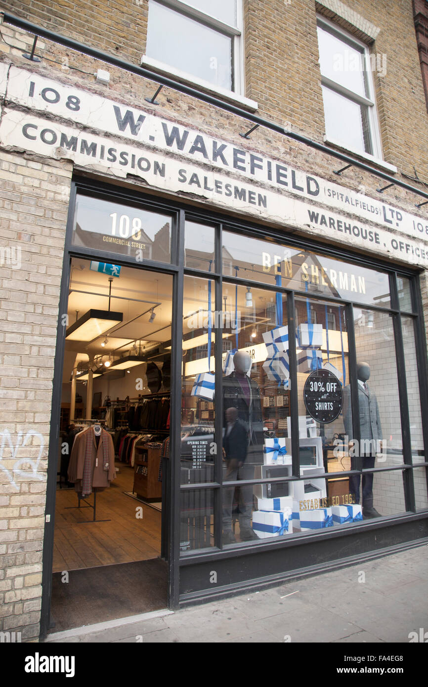 Wakefield - Ben Sherman Clothes Shop, Spitalfields, Londres Banque D'Images