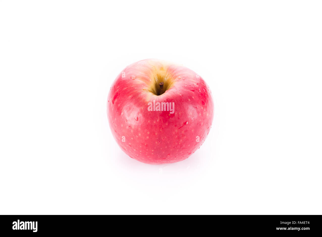 Pomme rouge sur fond blanc Banque D'Images