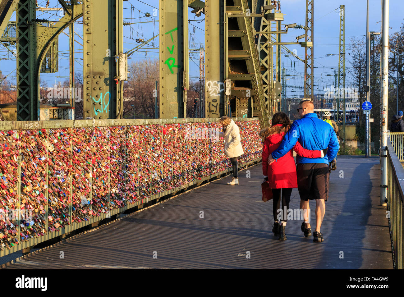 Pont hohenzollern, Cologne, Allemagne Banque D'Images