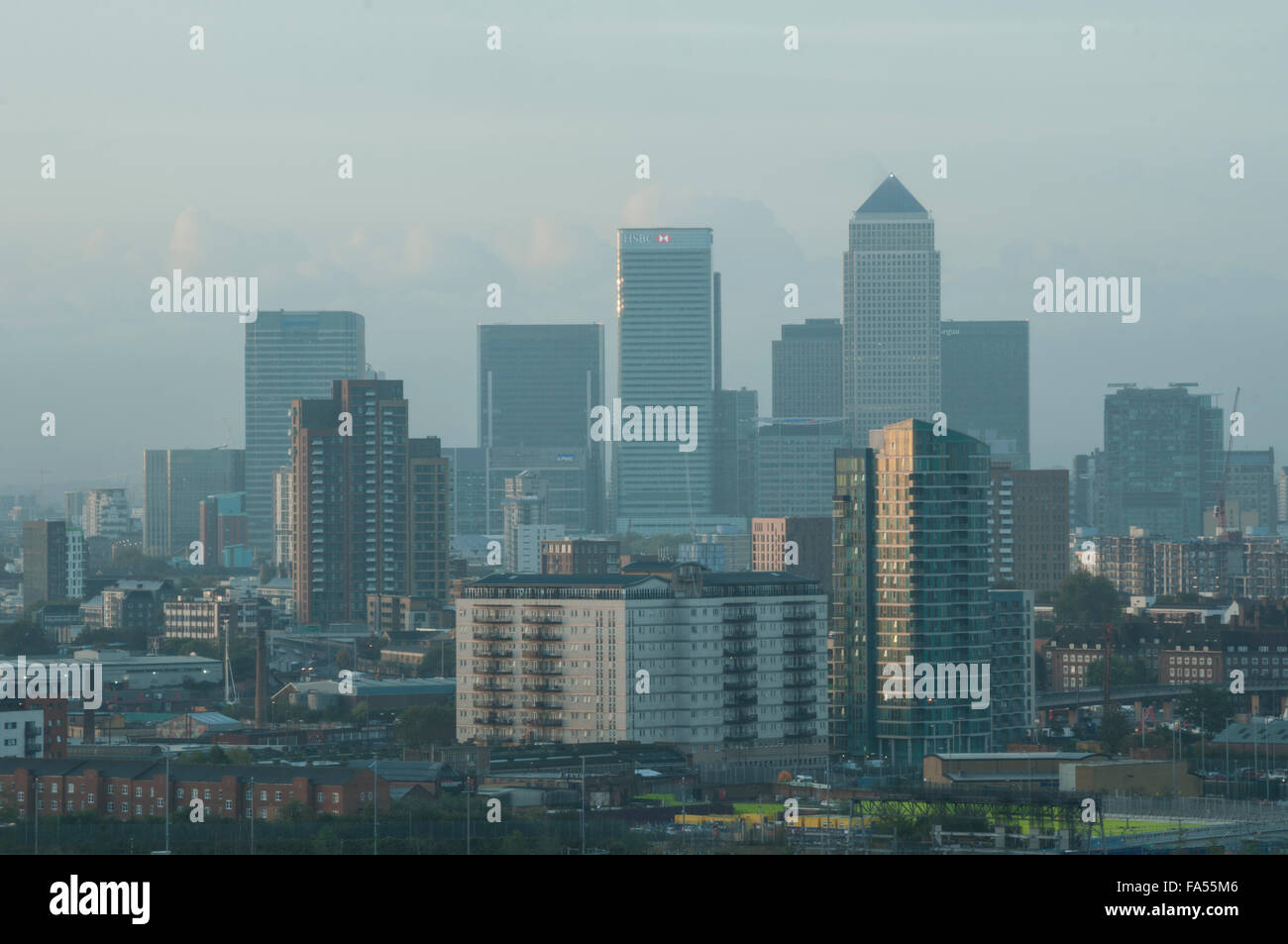 Tôt le matin sur Canary Wharf, Londres, e14. octobre 2014. Phillip Roberts Banque D'Images