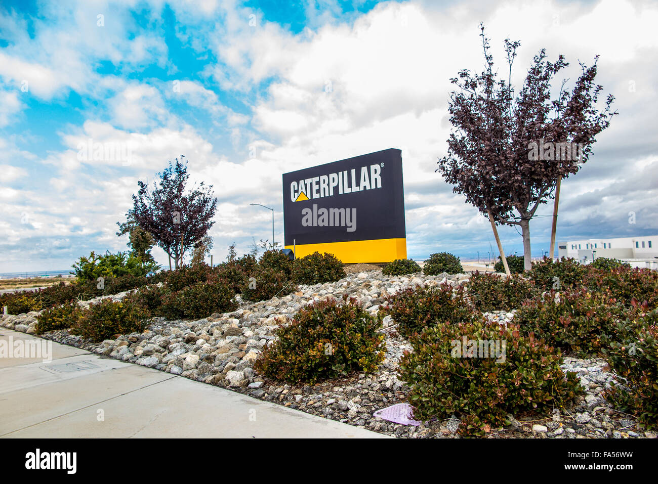 Une chenille Corporation sign in California Grapevine Banque D'Images