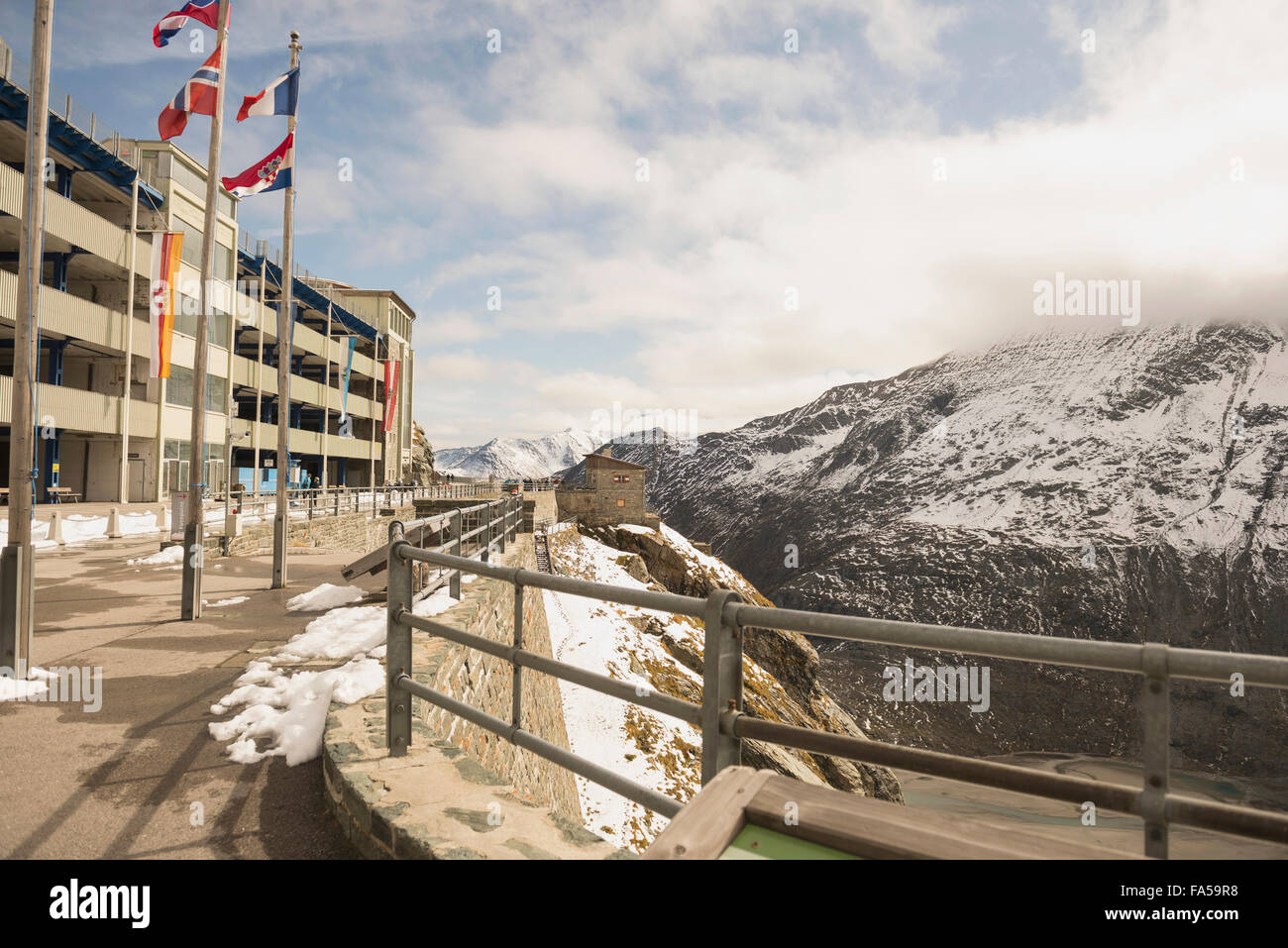Grossglockner montagne vue par l'observation point, le Parc National du Hohe Tauern, Carinthie, Autriche Banque D'Images