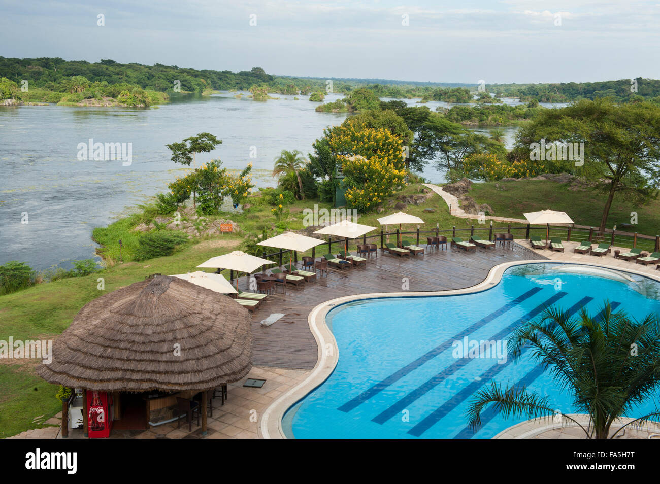 Chobe Safari Lodge à la rive est du Nil, Murchison Falls National Park, de l'Ouganda Banque D'Images