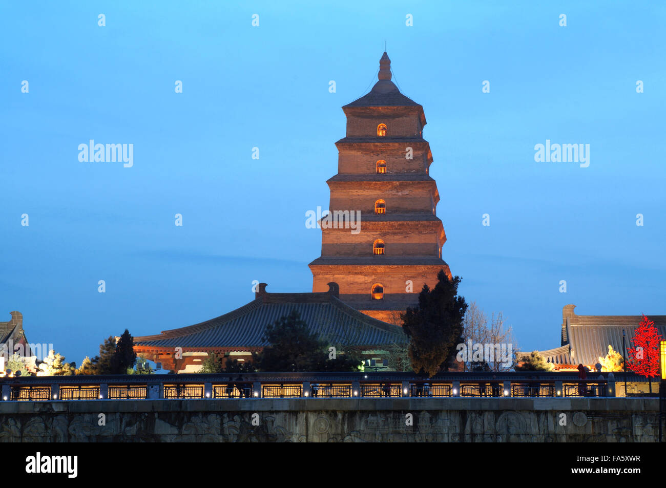 La province du Shaanxi, Xi'an big wild goose pagoda Banque D'Images