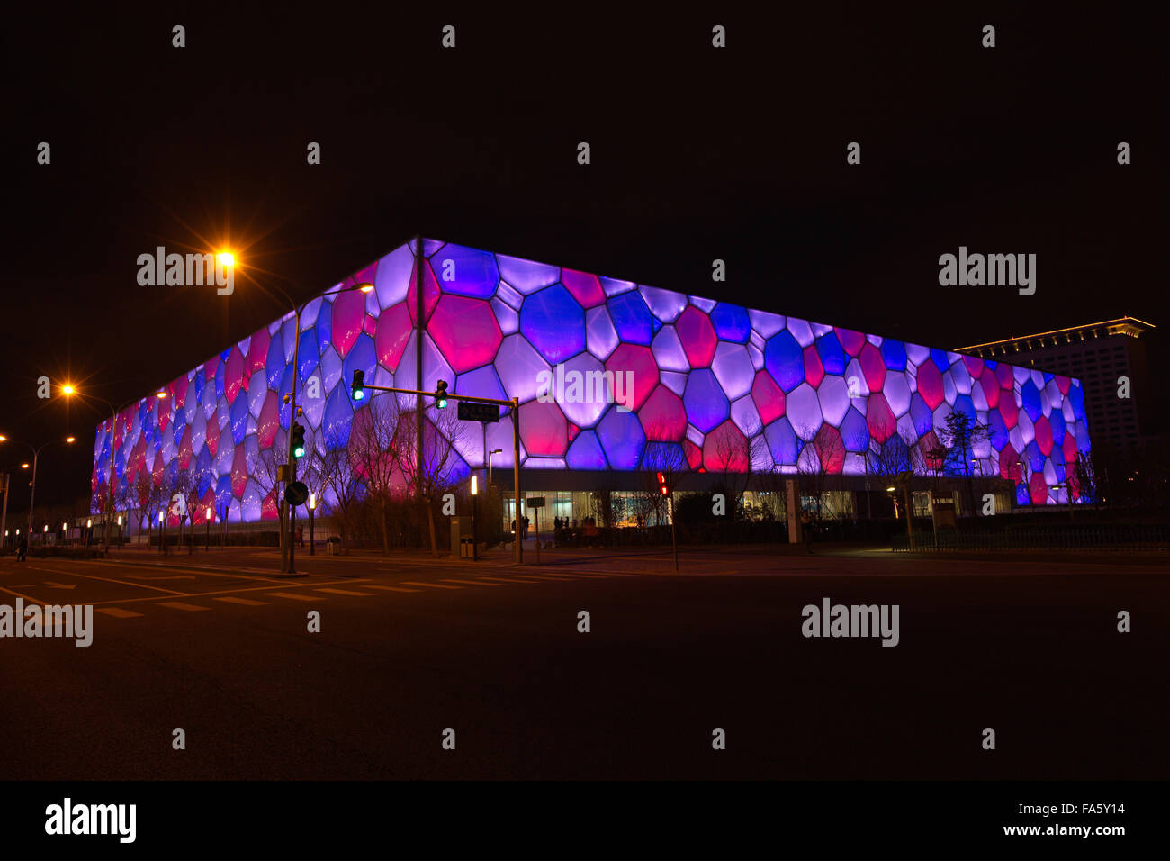 Le Centre national de natation de Pékin - Cube d'eau Banque D'Images