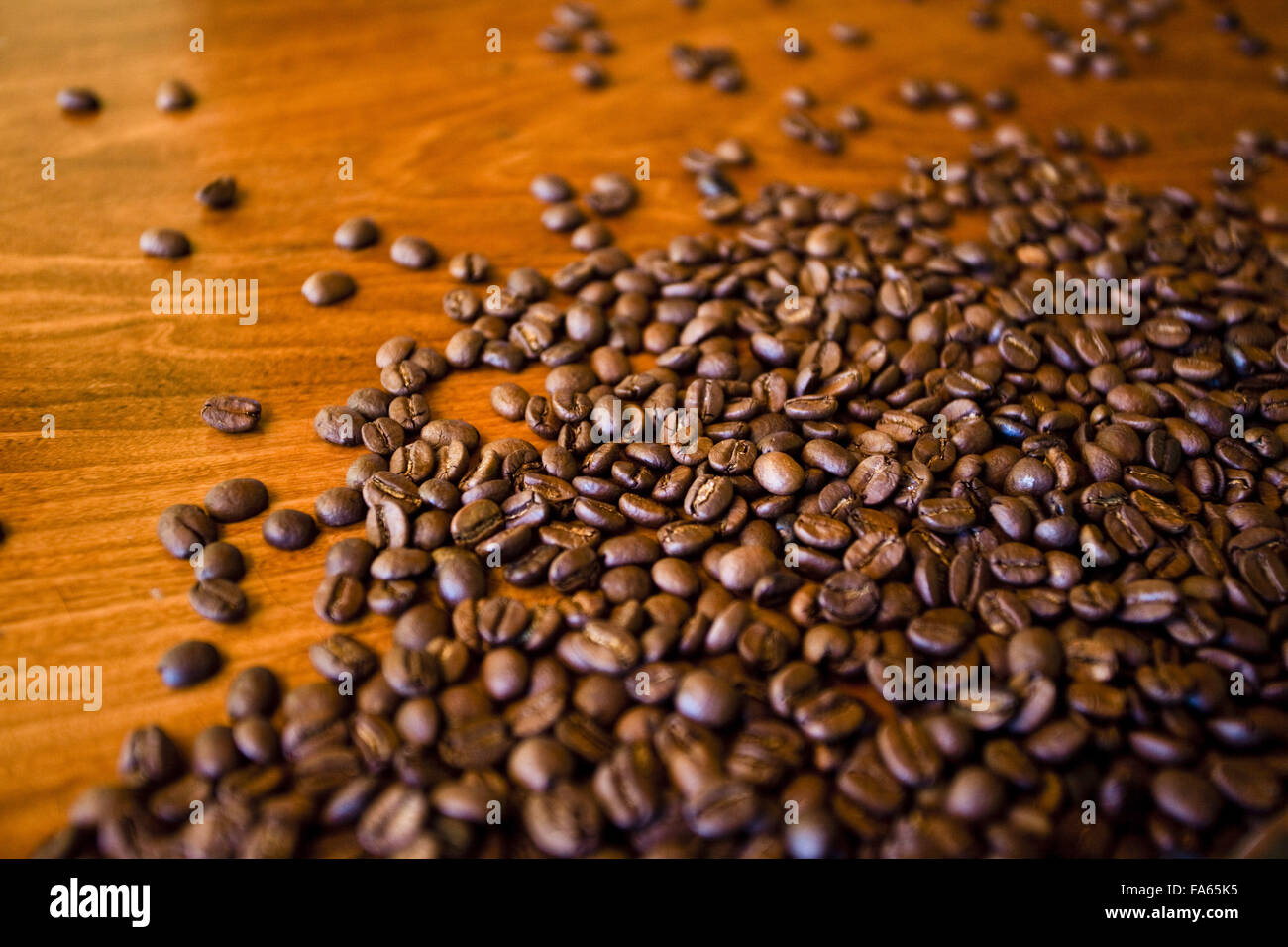 Les grains de café torréfié Banque D'Images