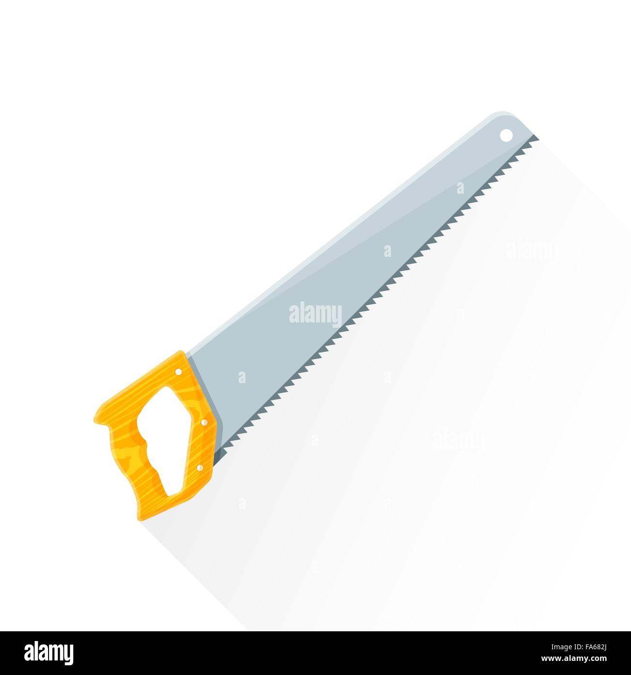 Télévision couleur vector design house remodel construction en bois scie à poignée texturée illustration isolé sur fond blanc long Illustration de Vecteur