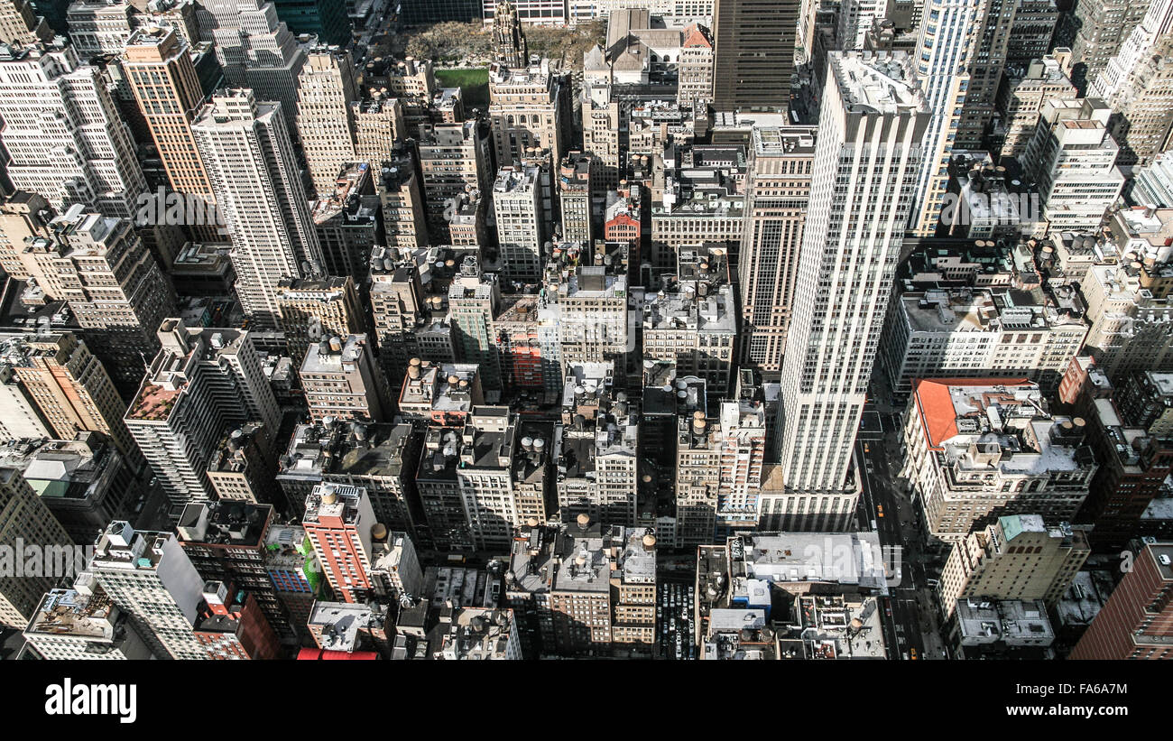 Vue aérienne de Manhattan, New York, États-Unis Banque D'Images