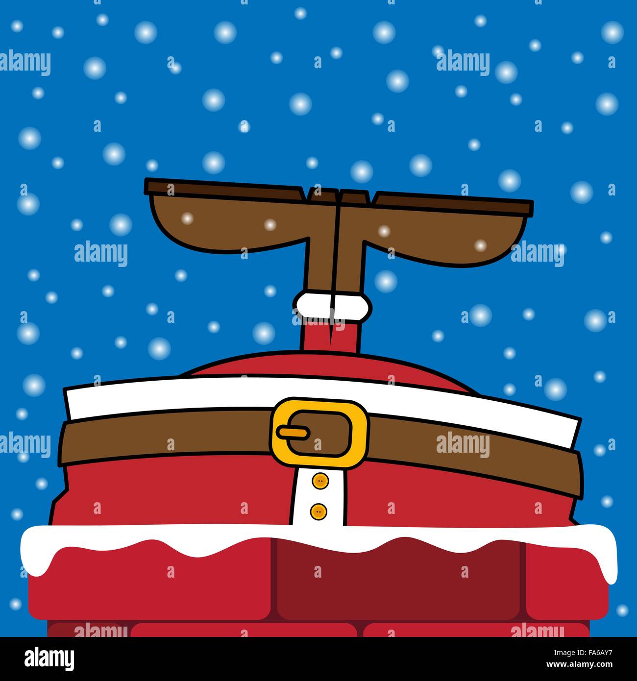 Résumé fond de Noël avec le Père Noël dans la cheminée Illustration de Vecteur