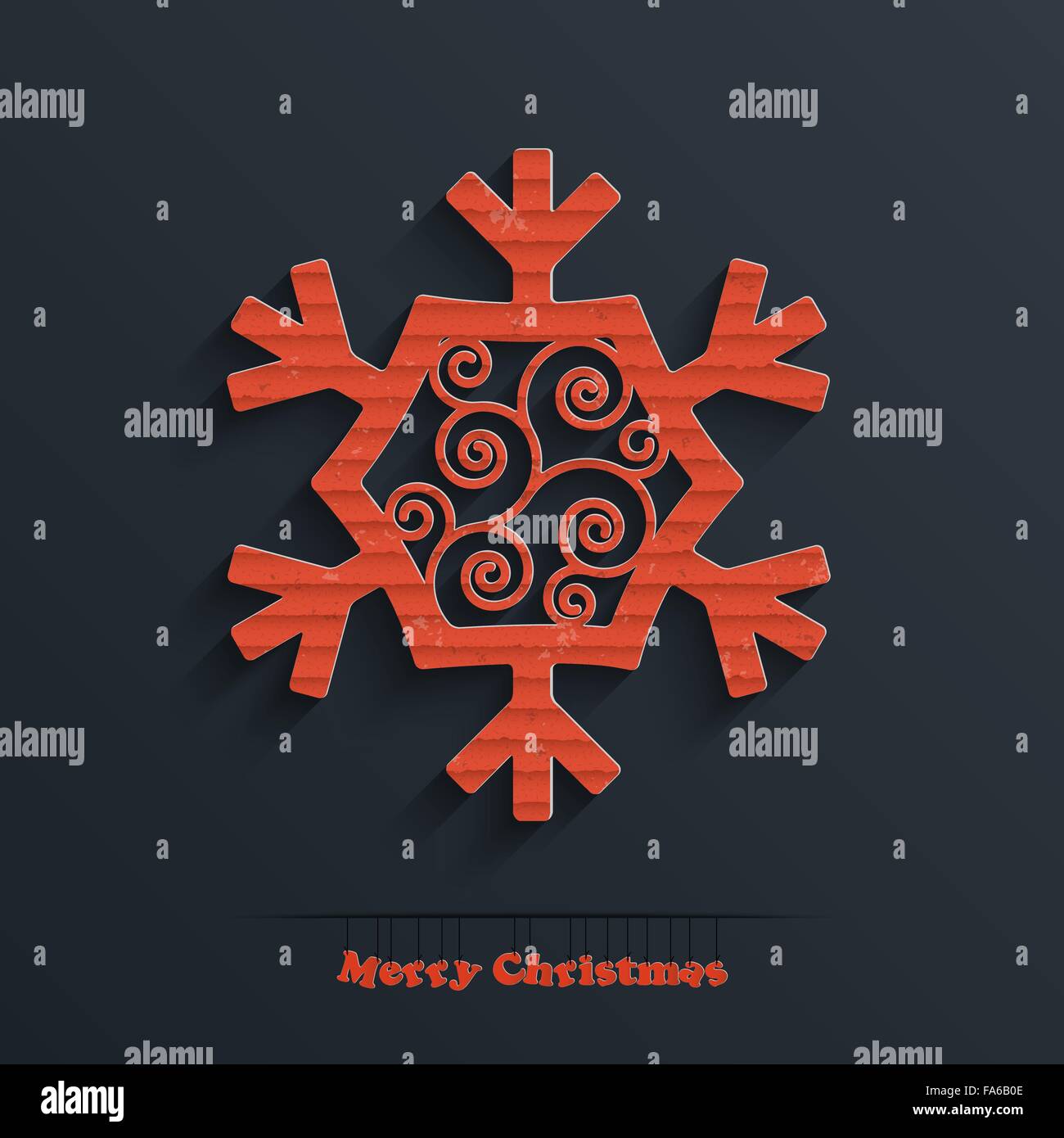 Joyeux Noël et bonne année pour votre conception flocon en carton Illustration de Vecteur