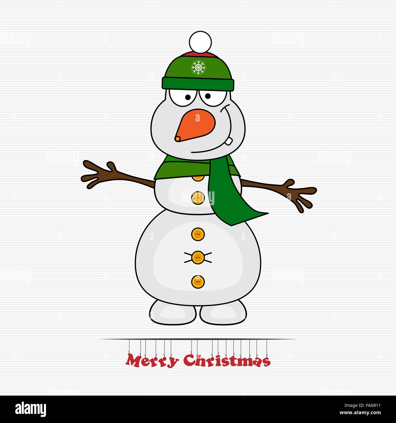 Vector illustration of cute cartoon Christmas snowman Illustration de Vecteur