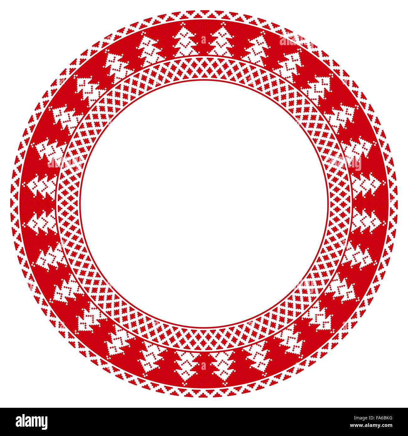 Joyeux Noël motif brodé rond pour votre conception Illustration de Vecteur