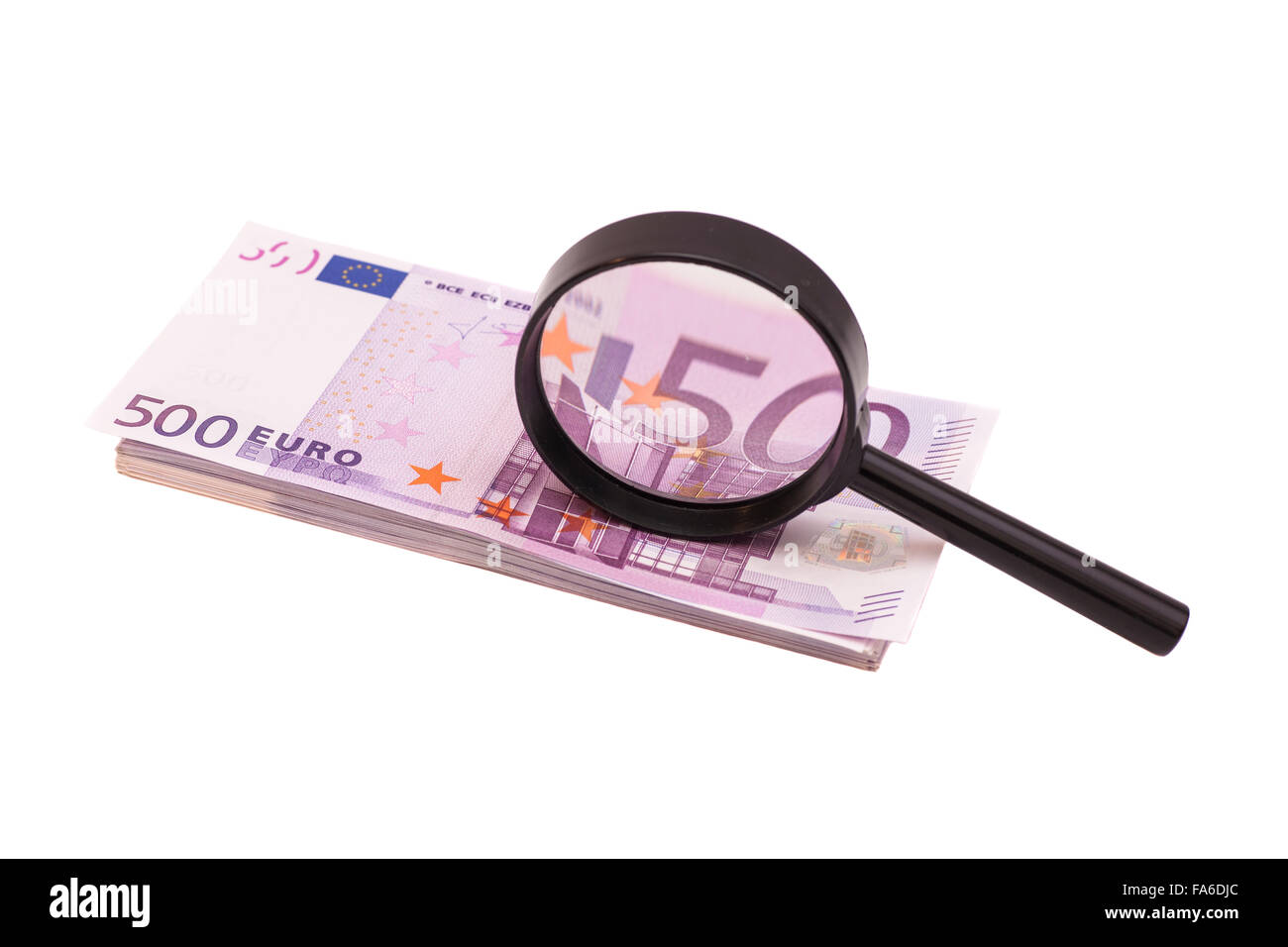 Loupe à 500 Euros Banque D'Images