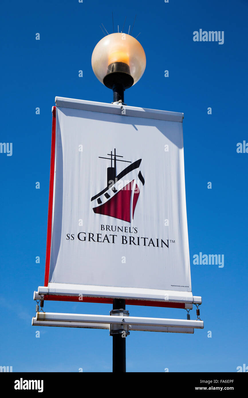 Ss Great Britain de Brunel sign Banque D'Images