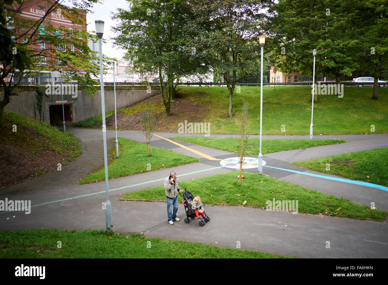 La colline de Lancashire et système de métro rond-point pour les piétons trottoir de béton un passage inférieur est normalement un passage souterrain pour les piétons Banque D'Images