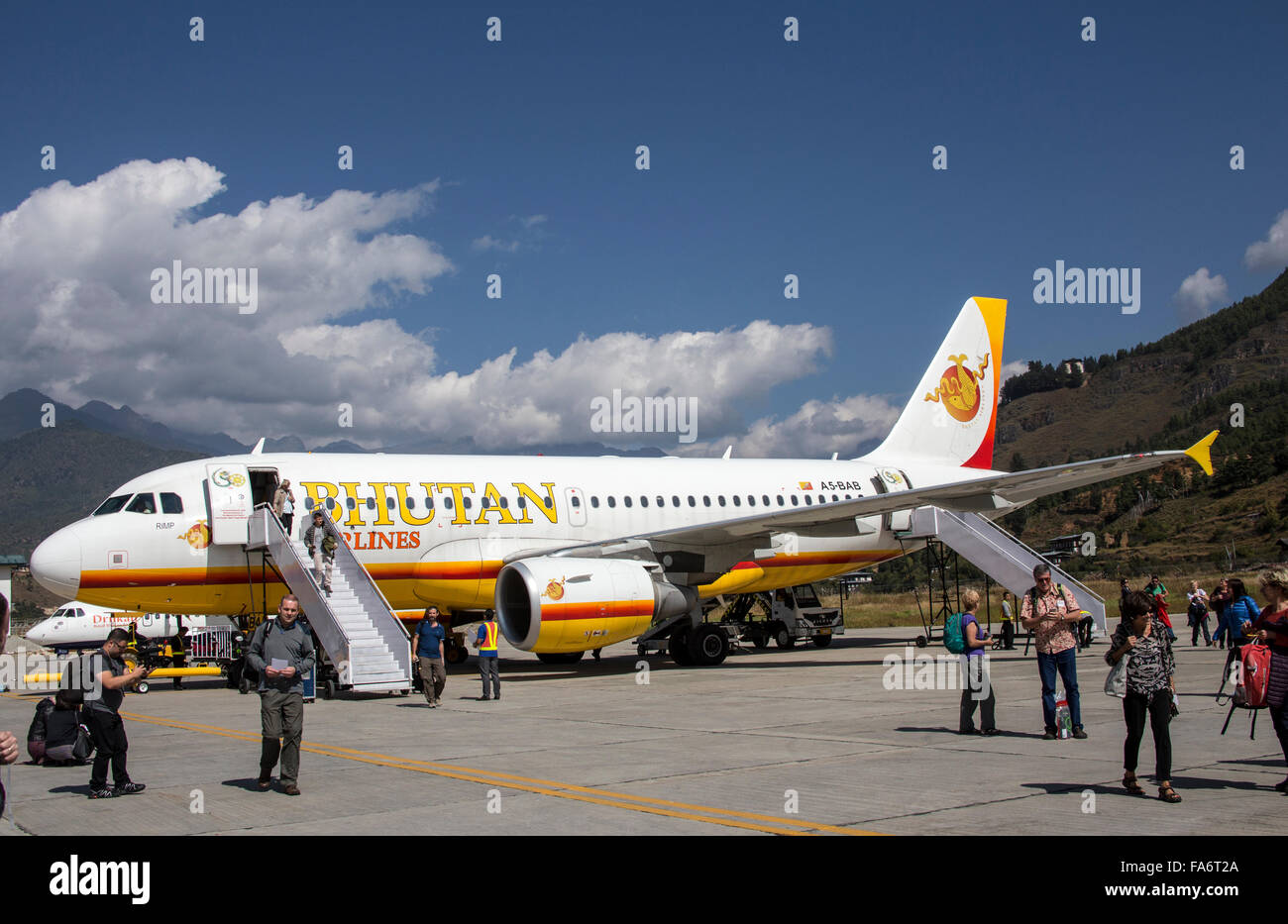 L'aéroport de Paro Bhoutan Banque D'Images